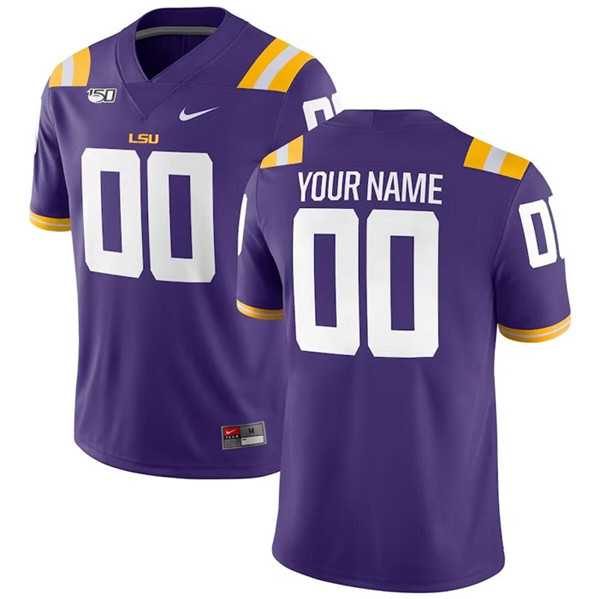 Men%27s LSU Tigers Custom Purple With 150th Patch Limited Stitched Jersey->customized mlb jersey->Custom Jersey
